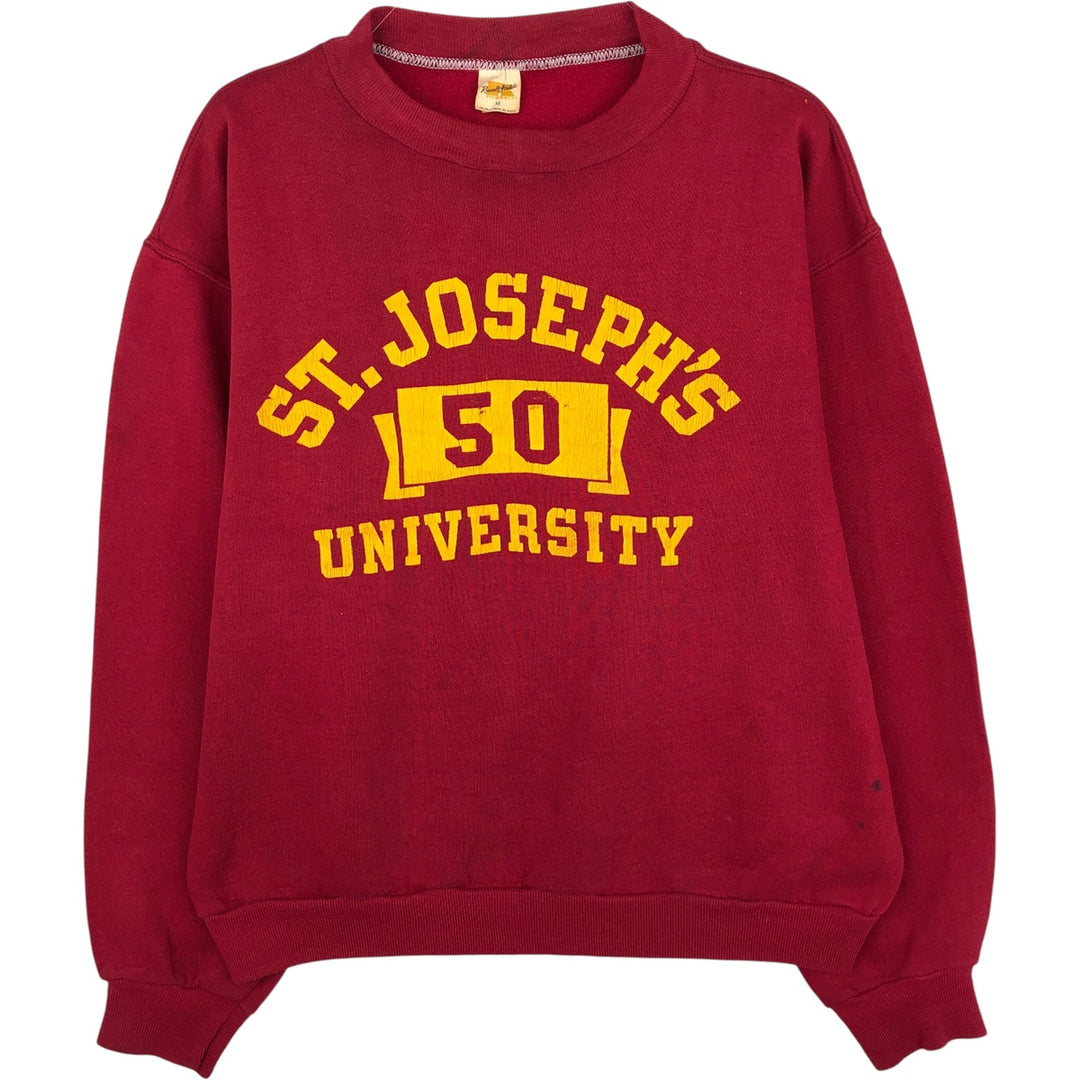 Vintage 1980'S Russell college sweatshirt, size M, men's cotton burgundy type Vintage Second Hand