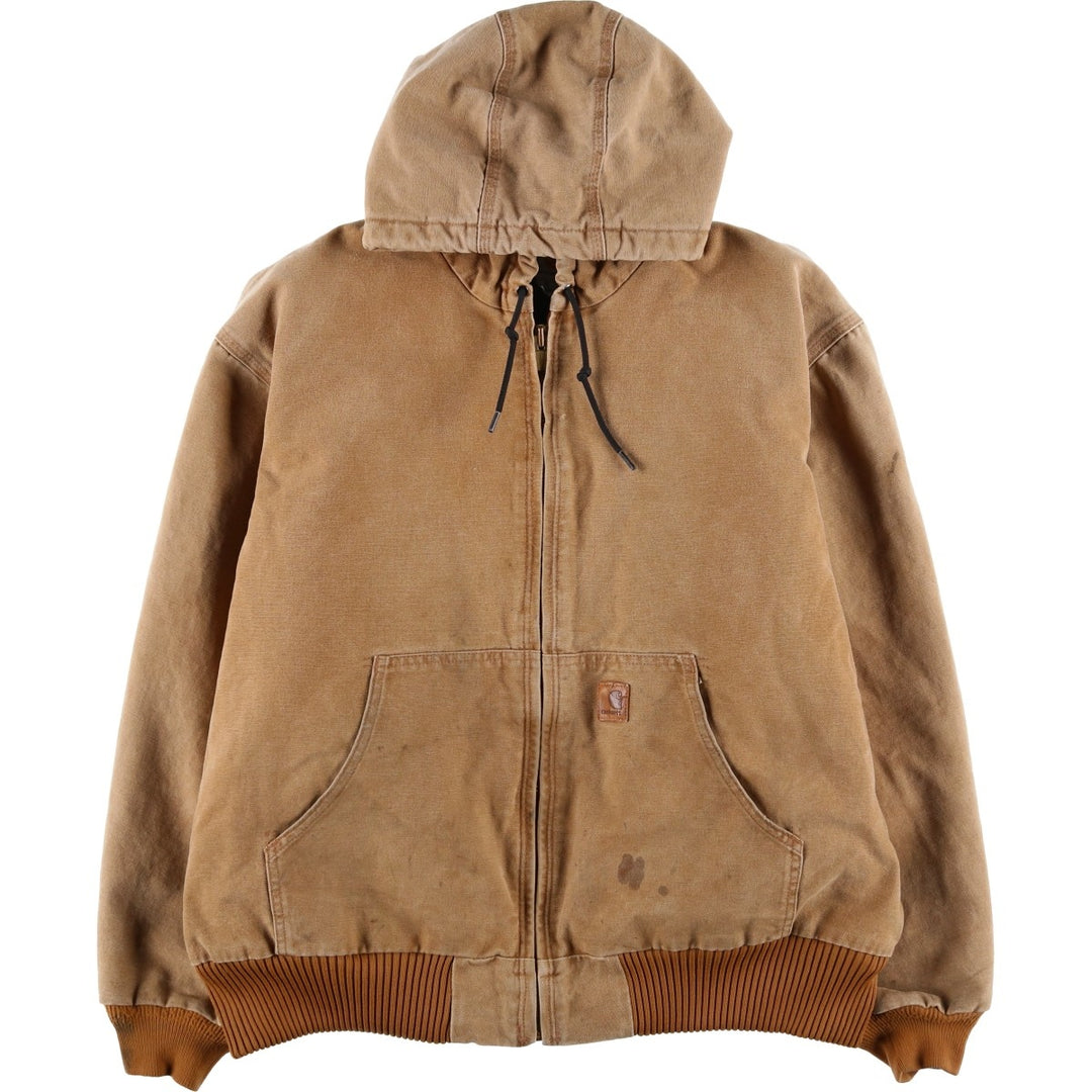 Carhartt Active Jacket, Padded Duck Full-Zip Hoodie, Men's XL cotton brown type Vintage Second Hand