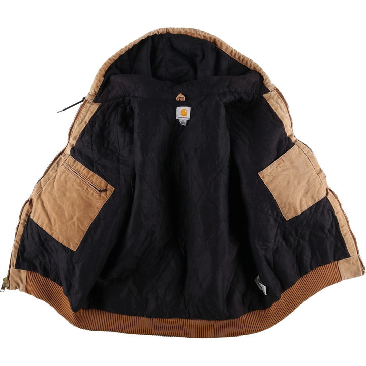 Carhartt Active Jacket, Padded Duck Full-Zip Hoodie, Men's XL cotton brown type Vintage Second Hand