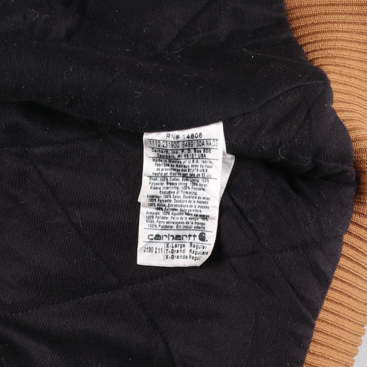 Carhartt Active Jacket, Padded Duck Full-Zip Hoodie, Men's XL cotton brown type Vintage Second Hand