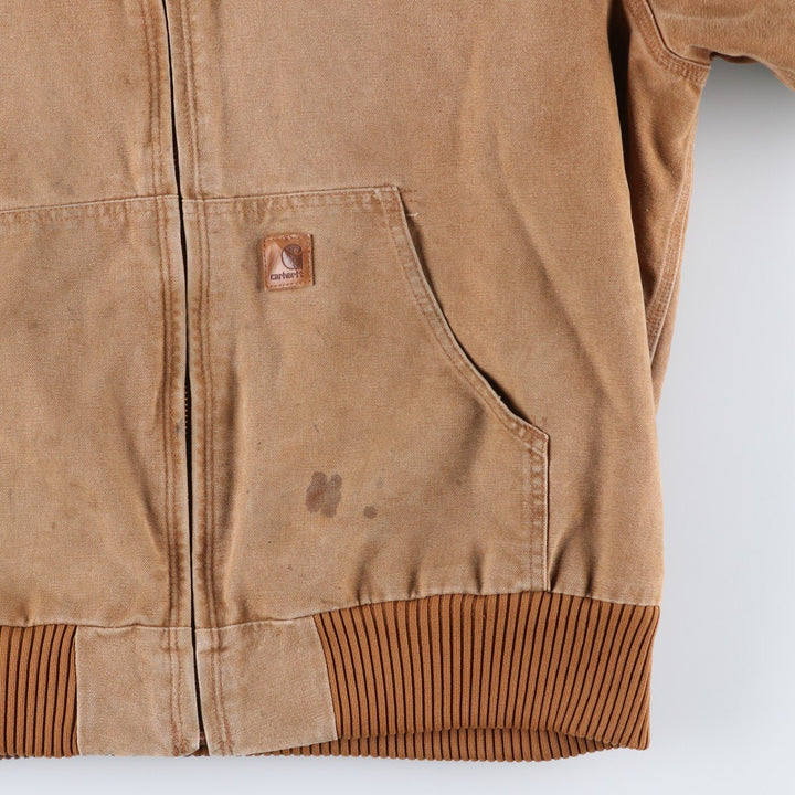 Carhartt Active Jacket, Padded Duck Full-Zip Hoodie, Men's XL cotton brown type Vintage Second Hand