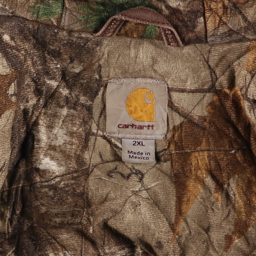 Carhartt Active Jacket, Padded Duck Full-Zip Hoodie, Men's XXL cotton brown type Vintage Second Hand