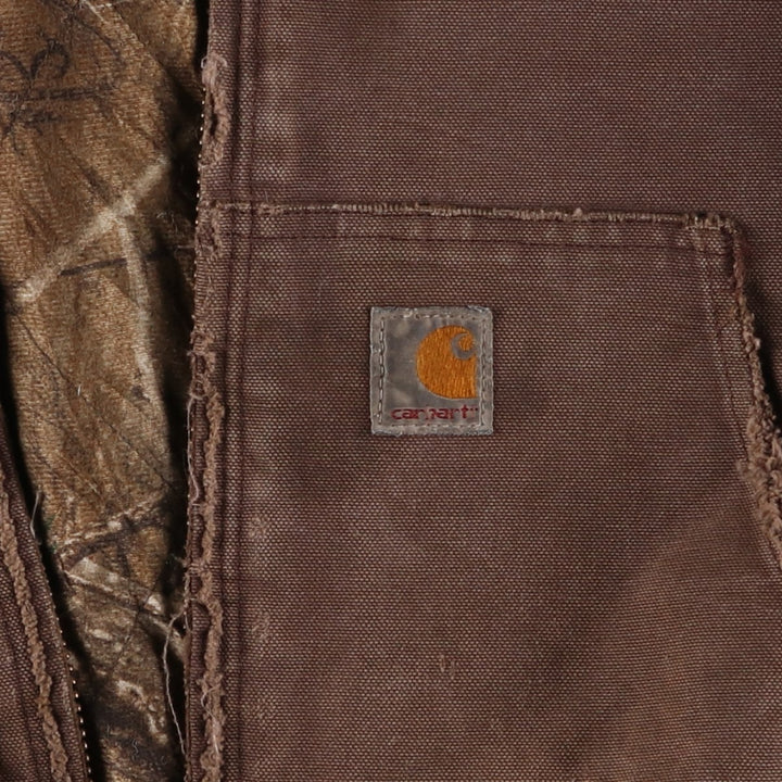 Carhartt Active Jacket, Padded Duck Full-Zip Hoodie, Men's XXL cotton brown type Vintage Second Hand