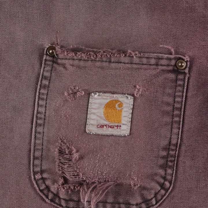 Carhartt Michigan Chore Coat Duck Coverall Men's L size unclear Purple type red-purple Vintage Second Hand