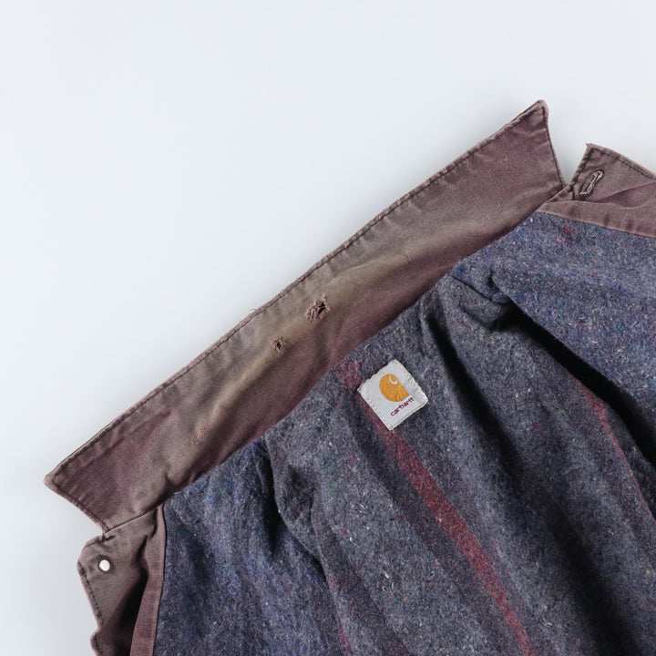 Carhartt Michigan Chore Coat Duck Coverall Men's L size unclear Purple type red-purple Vintage Second Hand