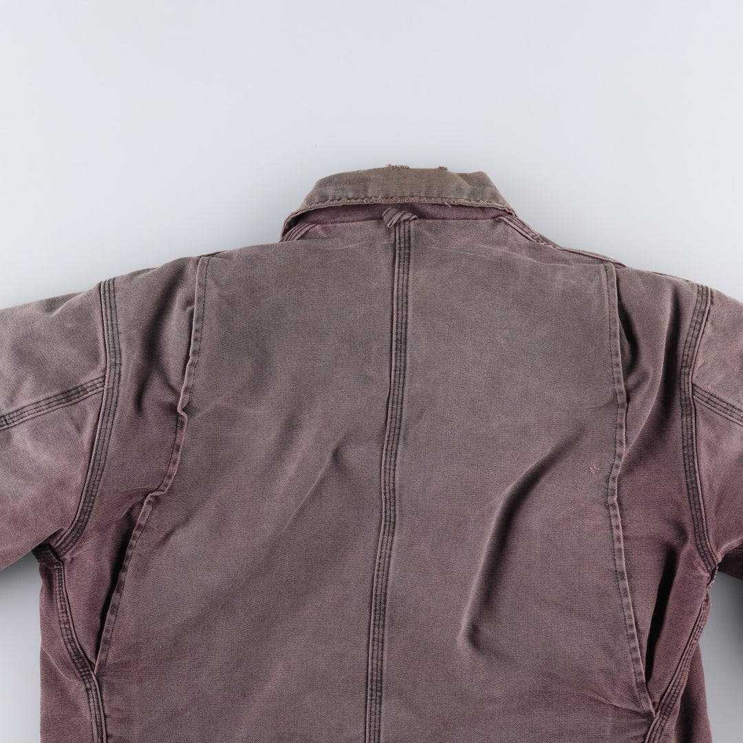 Carhartt Michigan Chore Coat Duck Coverall Men's L size unclear Purple type red-purple Vintage Second Hand