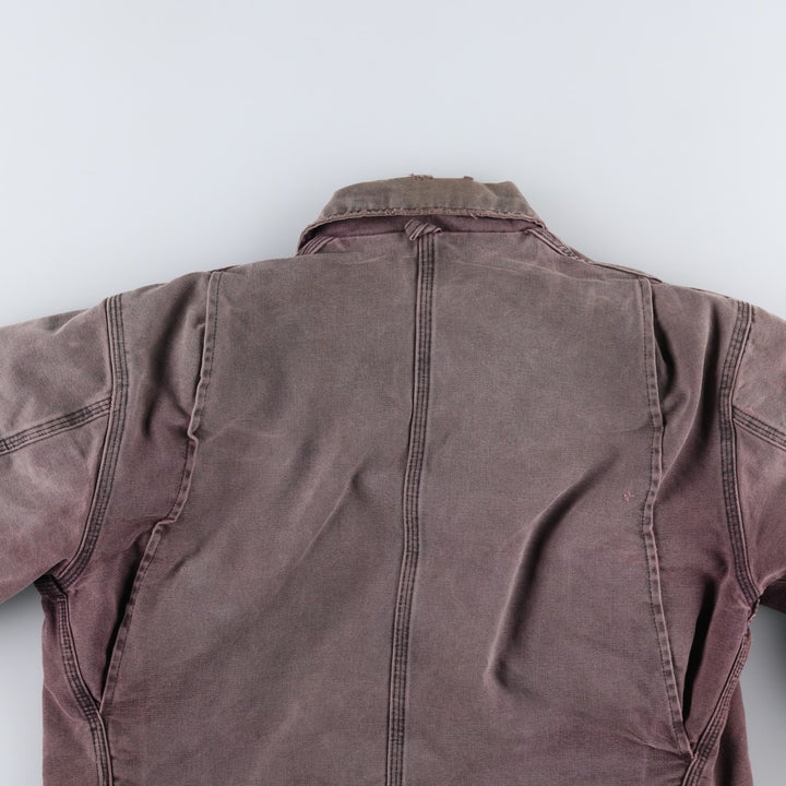 Carhartt Michigan Chore Coat Duck Coverall Men's L size unclear Purple type red-purple Vintage Second Hand