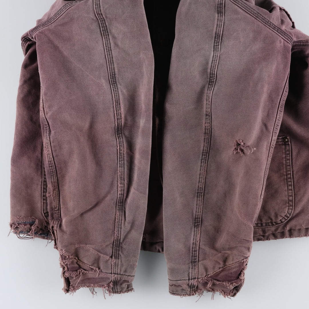 Carhartt Michigan Chore Coat Duck Coverall Men's L size unclear Purple type red-purple Vintage Second Hand