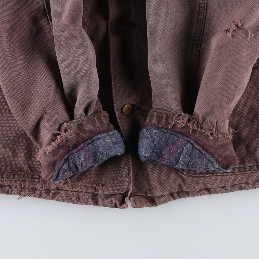 Carhartt Michigan Chore Coat Duck Coverall Men's L size unclear Purple type red-purple Vintage Second Hand