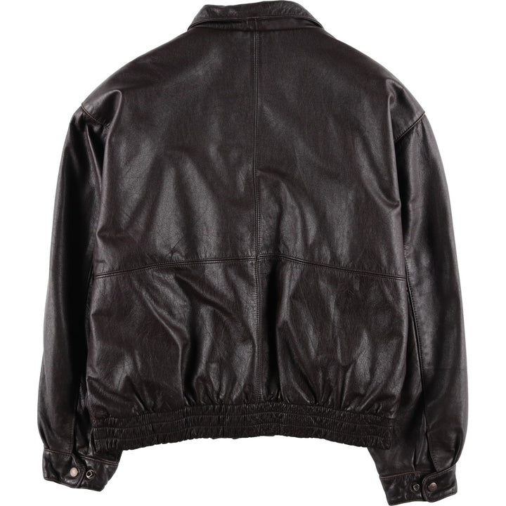 ROUNDTREE and YORKE Padded Leather Blouson, Men's Size L genuine leather brown type Vintage Second Hand