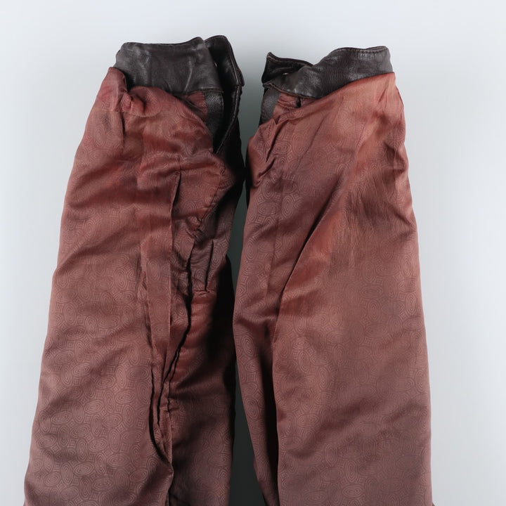 ROUNDTREE and YORKE Padded Leather Blouson, Men's Size L genuine leather brown type Vintage Second Hand