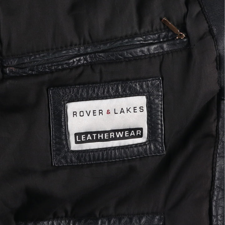 ROVER and LAKES Leather Blouson Men's XL genuine leather black type Vintage Second Hand