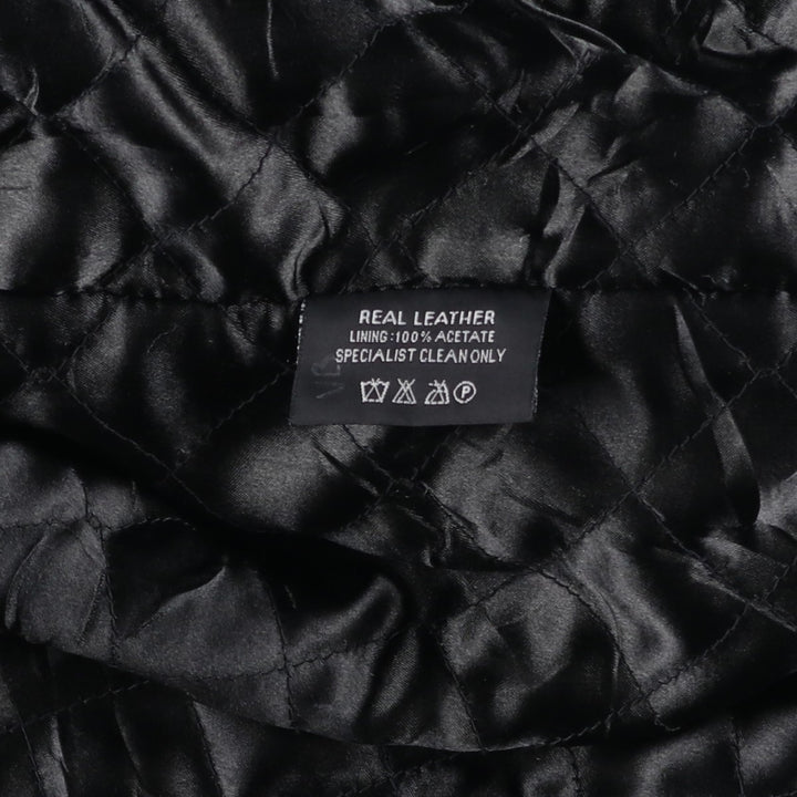NICOLE MILLER Leather Jacket, Men's Size L genuine leather black type Vintage Second Hand