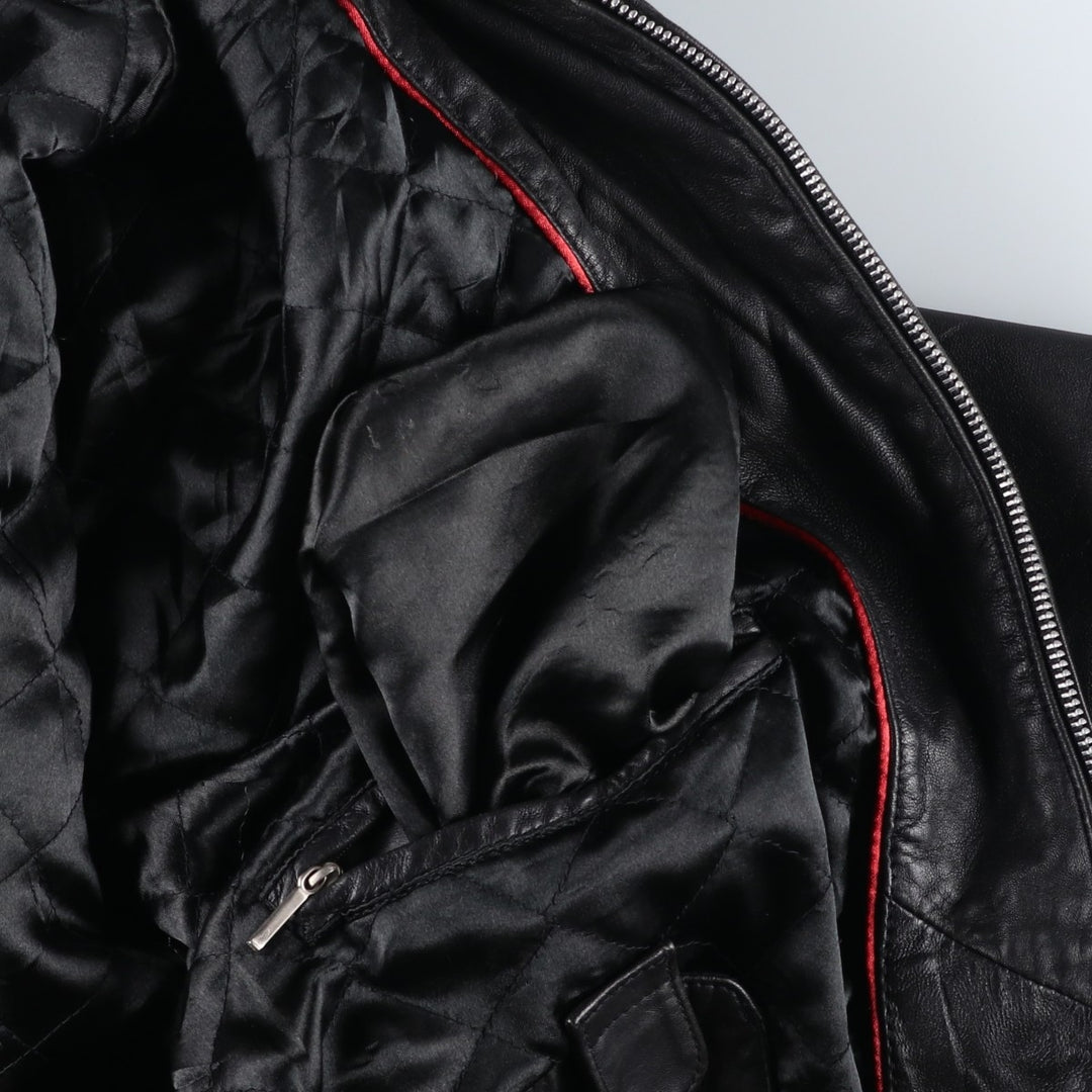 NICOLE MILLER Leather Jacket, Men's Size L genuine leather black type Vintage Second Hand