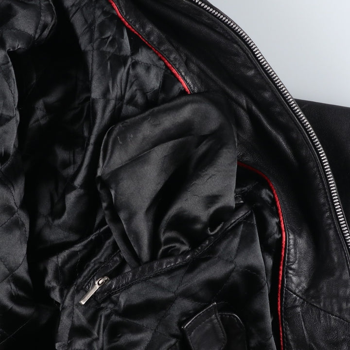 NICOLE MILLER Leather Jacket, Men's Size L genuine leather black type Vintage Second Hand