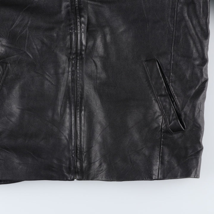 NICOLE MILLER Leather Jacket, Men's Size L genuine leather black type Vintage Second Hand