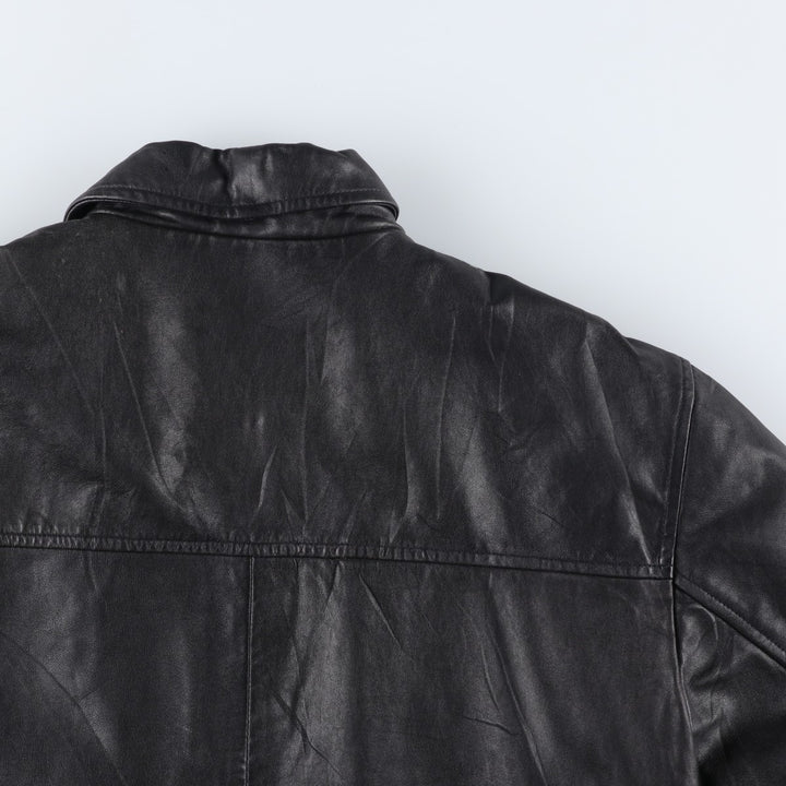 NICOLE MILLER Leather Jacket, Men's Size L genuine leather black type Vintage Second Hand