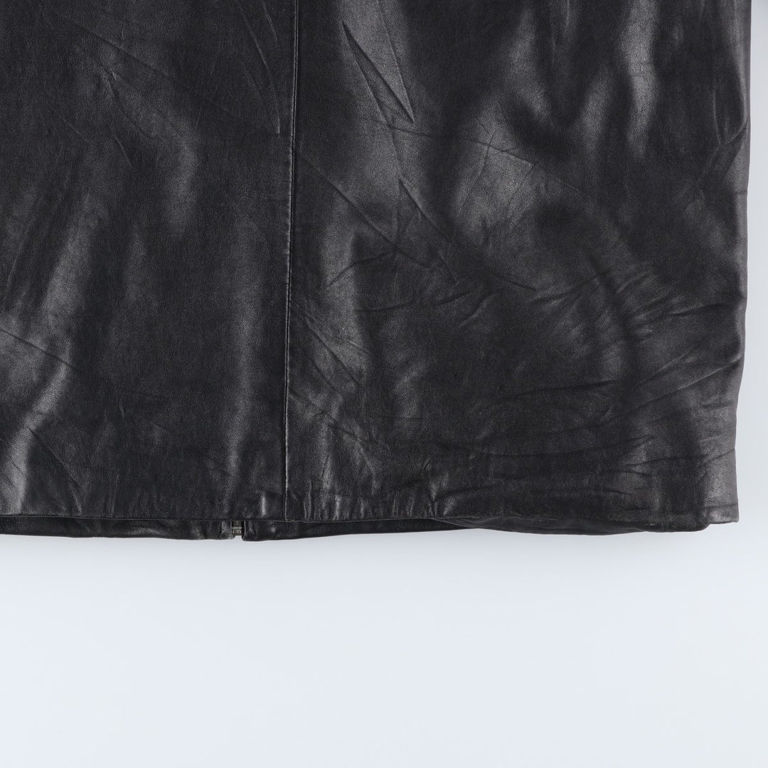 NICOLE MILLER Leather Jacket, Men's Size L genuine leather black type Vintage Second Hand