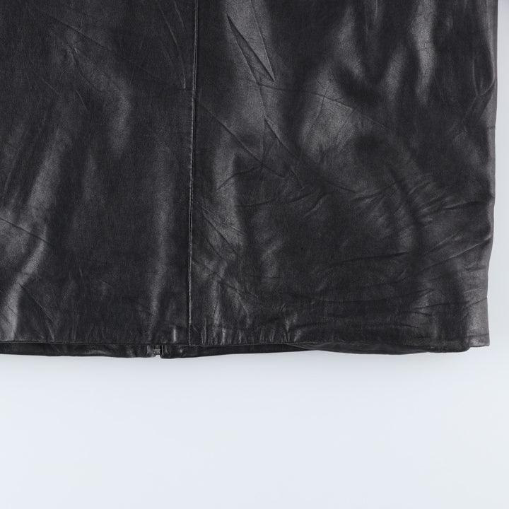 NICOLE MILLER Leather Jacket, Men's Size L genuine leather black type Vintage Second Hand