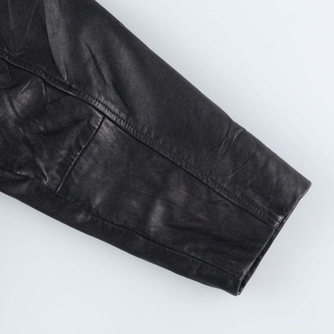 NICOLE MILLER Leather Jacket, Men's Size L genuine leather black type Vintage Second Hand
