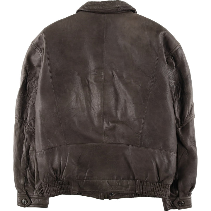 MEMBERS ONLY Padded Leather Blouson, Men's Size M genuine leather brown type Vintage Second Hand