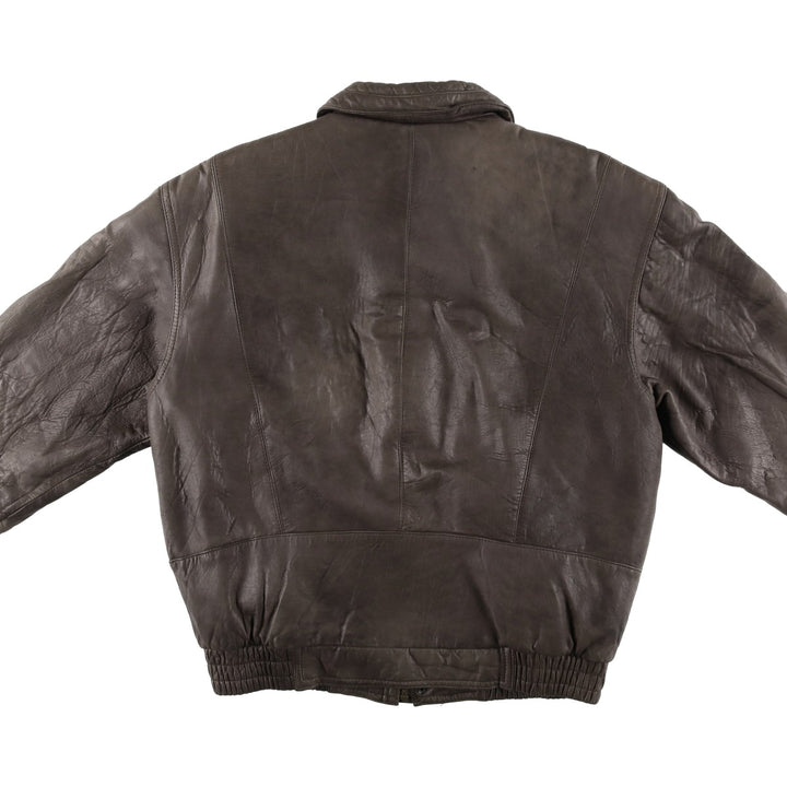 MEMBERS ONLY Padded Leather Blouson, Men's Size M genuine leather brown type Vintage Second Hand