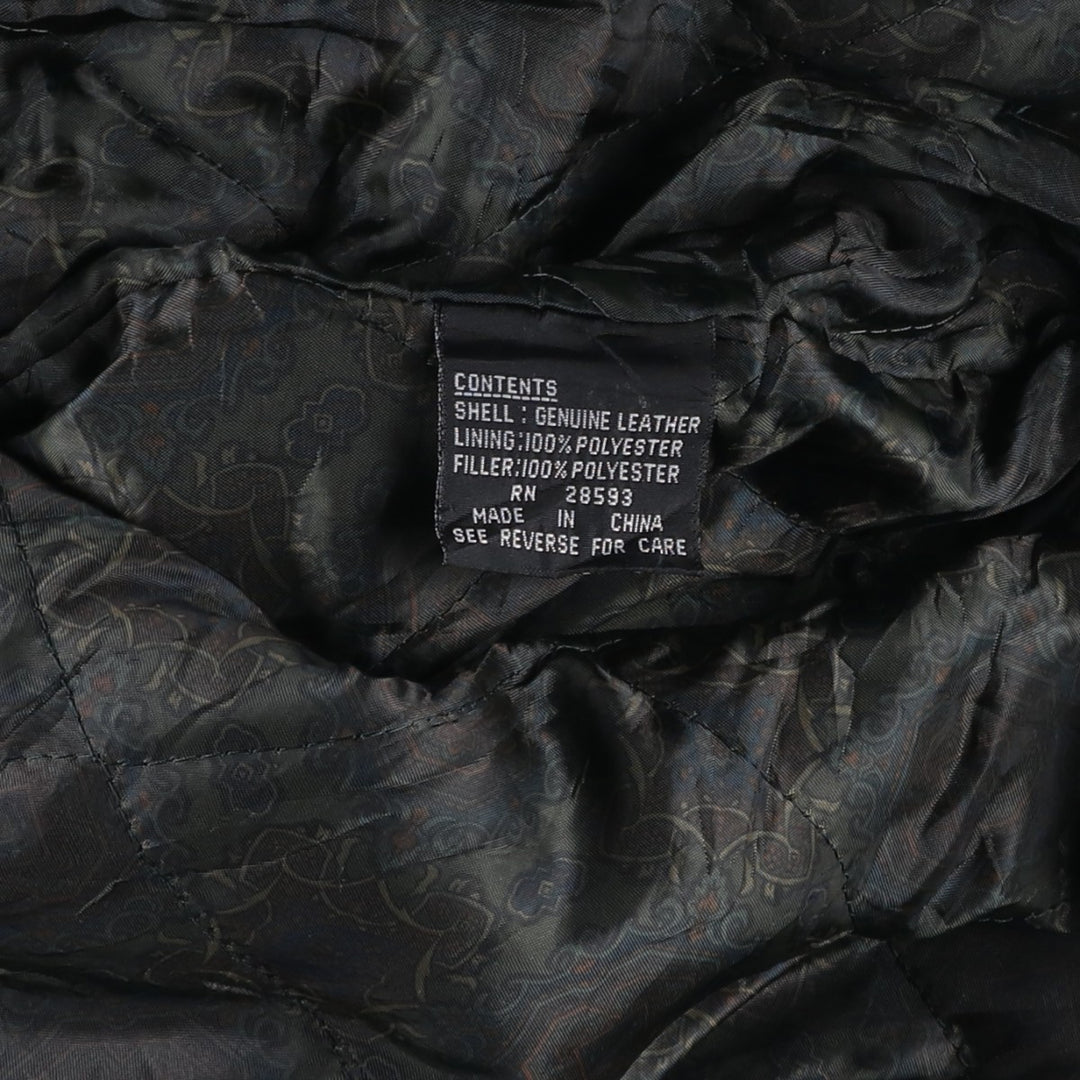 MEMBERS ONLY Padded Leather Blouson, Men's Size M genuine leather brown type Vintage Second Hand