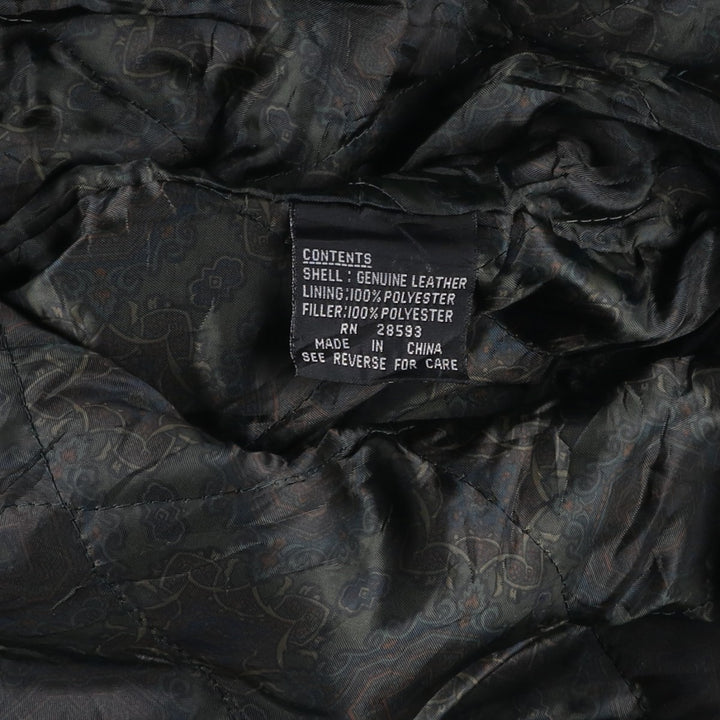 MEMBERS ONLY Padded Leather Blouson, Men's Size M genuine leather brown type Vintage Second Hand
