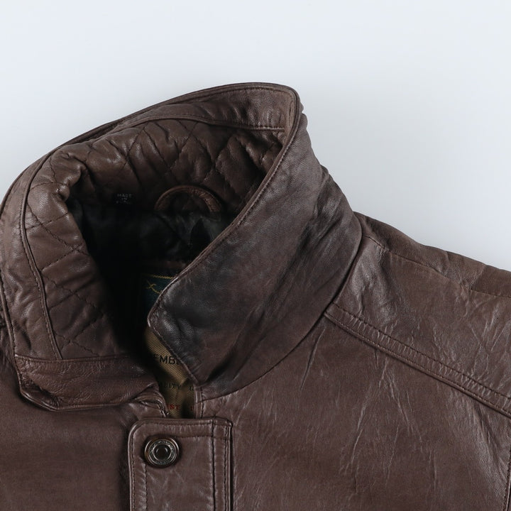 MEMBERS ONLY Padded Leather Blouson, Men's Size M genuine leather brown type Vintage Second Hand