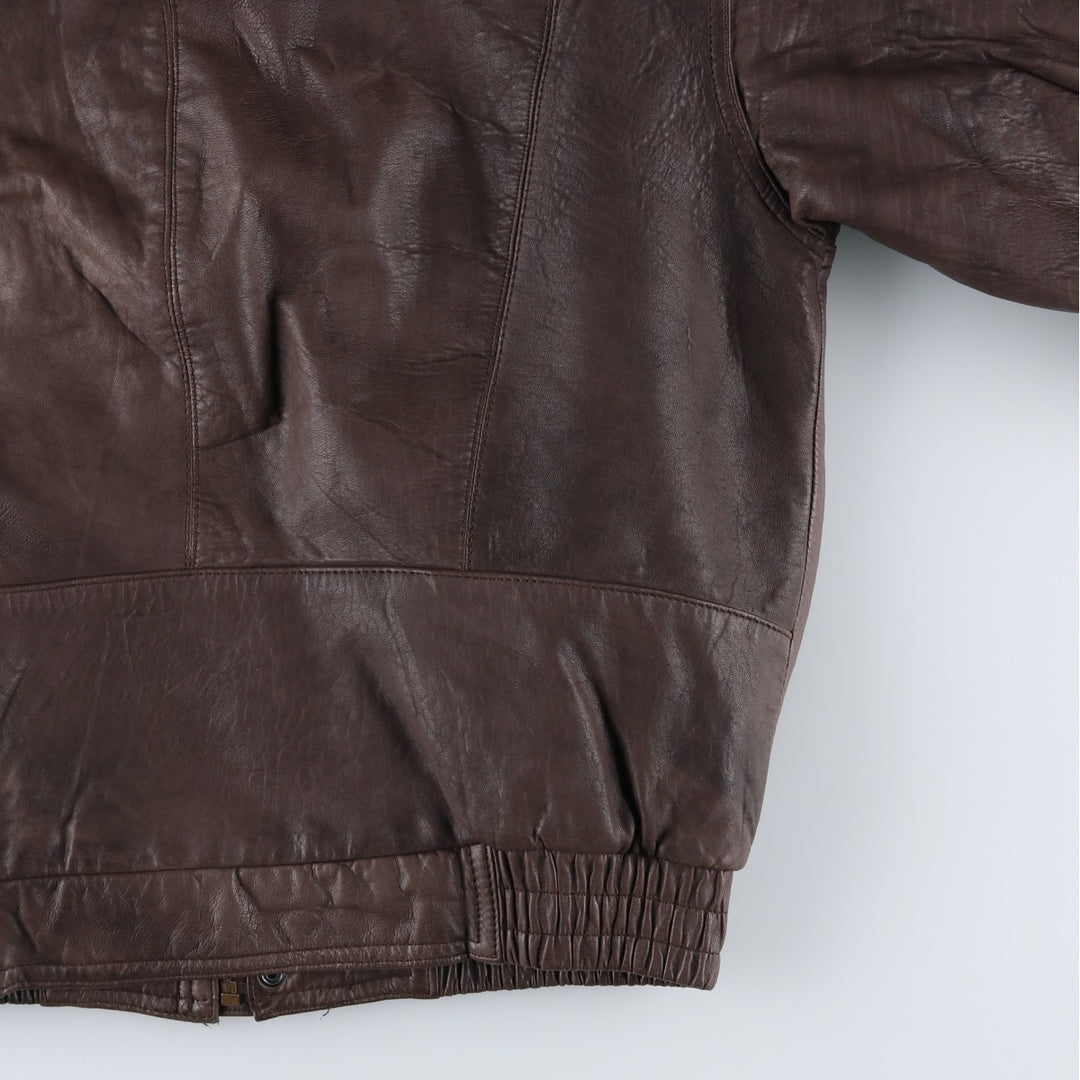 MEMBERS ONLY Padded Leather Blouson, Men's Size M genuine leather brown type Vintage Second Hand