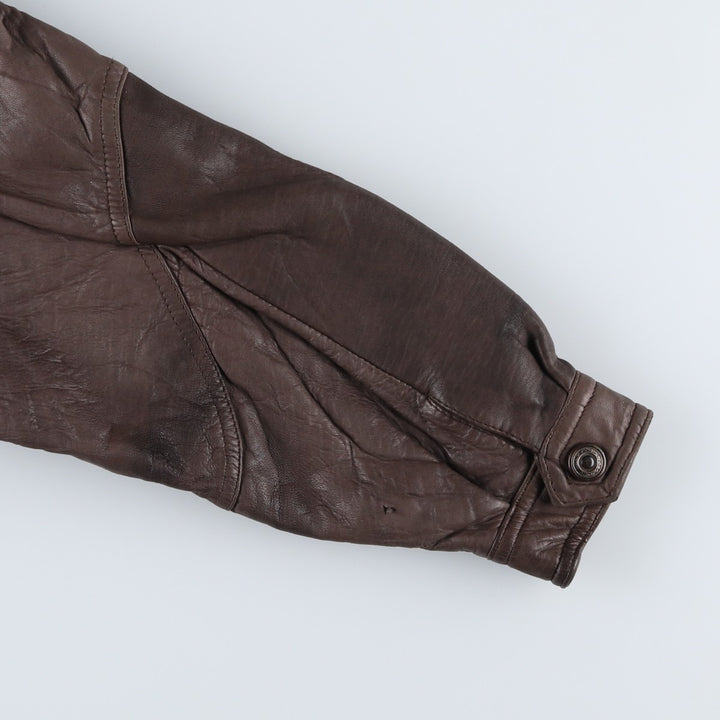 MEMBERS ONLY Padded Leather Blouson, Men's Size M genuine leather brown type Vintage Second Hand