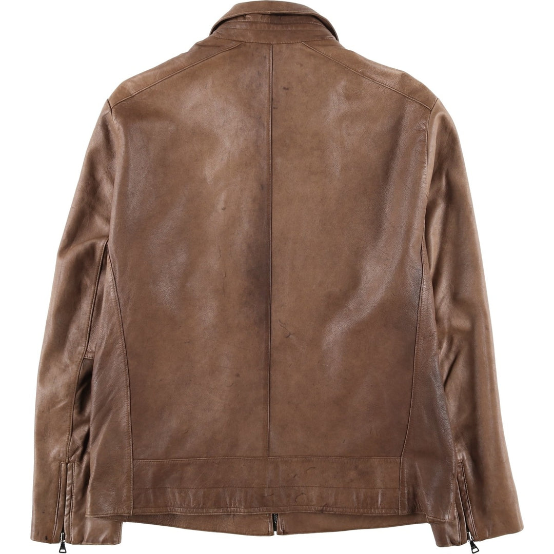 Kenneth Cole Swing Top Leather Blouson, Men's Size M genuine leather beige type brown Vintage Second Hand