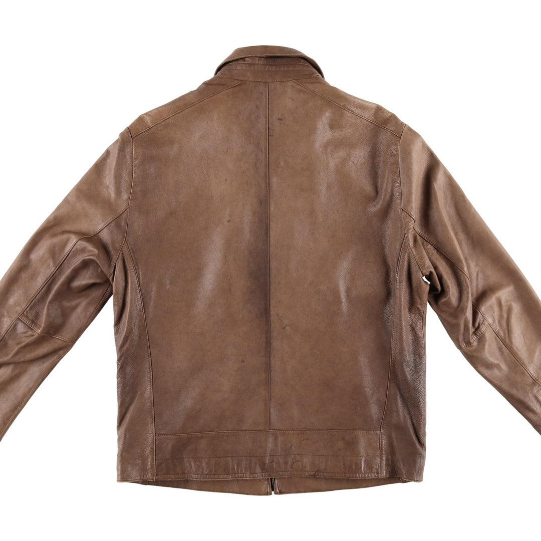 Kenneth Cole Swing Top Leather Blouson, Men's Size M genuine leather beige type brown Vintage Second Hand