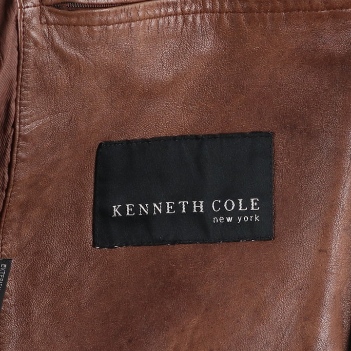 Kenneth Cole Swing Top Leather Blouson, Men's Size M genuine leather beige type brown Vintage Second Hand