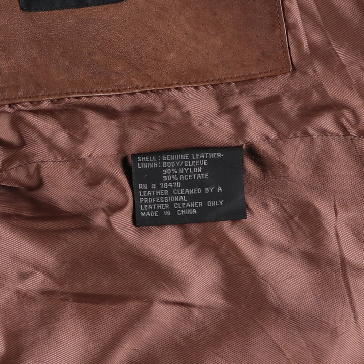 Kenneth Cole Swing Top Leather Blouson, Men's Size M genuine leather beige type brown Vintage Second Hand