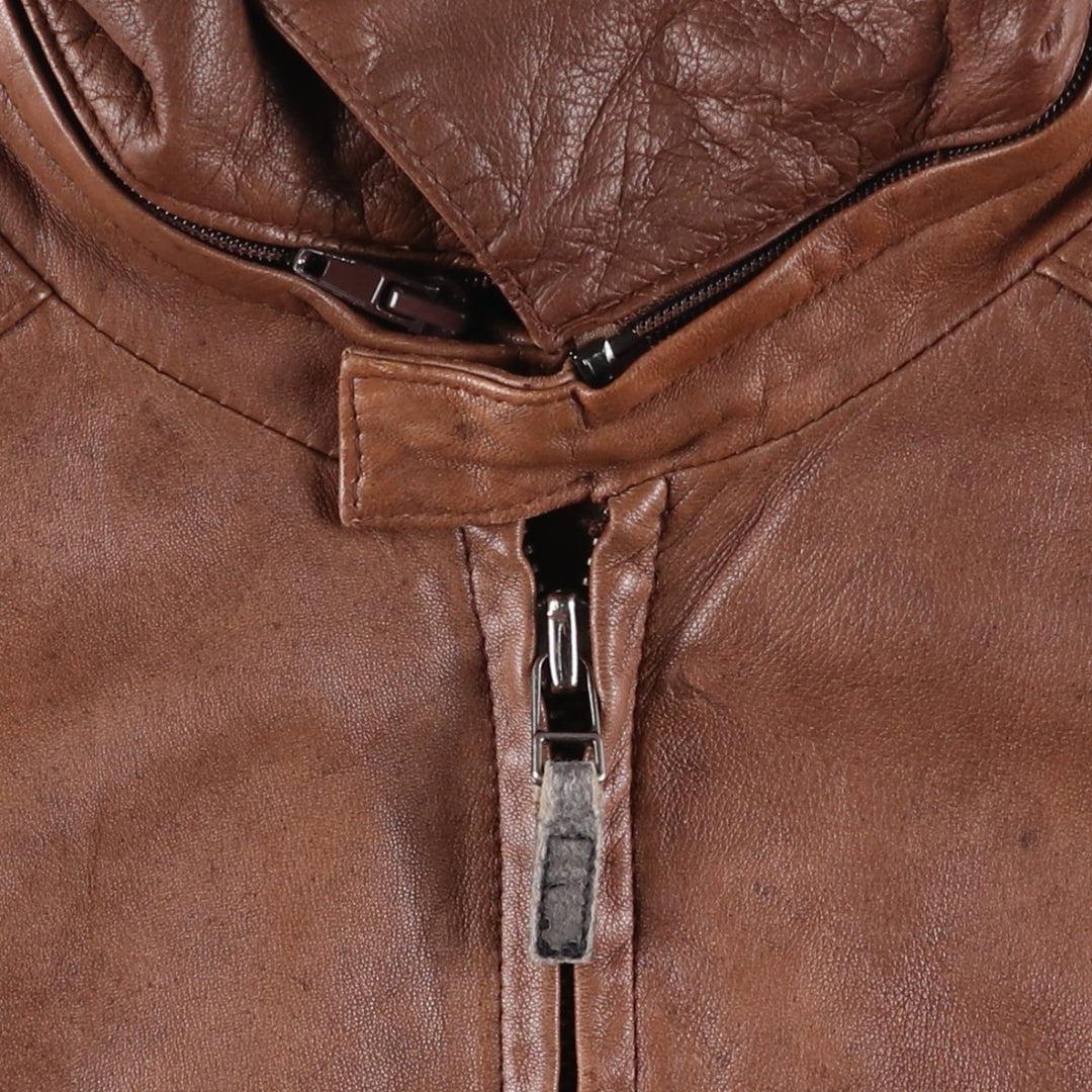 Kenneth Cole Swing Top Leather Blouson, Men's Size M genuine leather beige type brown Vintage Second Hand