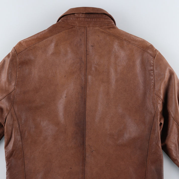 Kenneth Cole Swing Top Leather Blouson, Men's Size M genuine leather beige type brown Vintage Second Hand