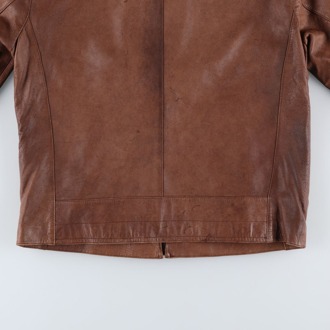 Kenneth Cole Swing Top Leather Blouson, Men's Size M genuine leather beige type brown Vintage Second Hand