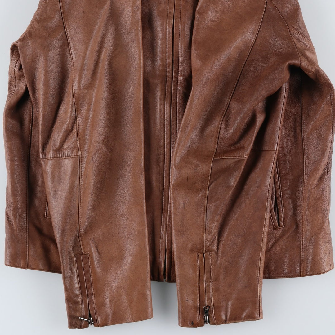 Kenneth Cole Swing Top Leather Blouson, Men's Size M genuine leather beige type brown Vintage Second Hand