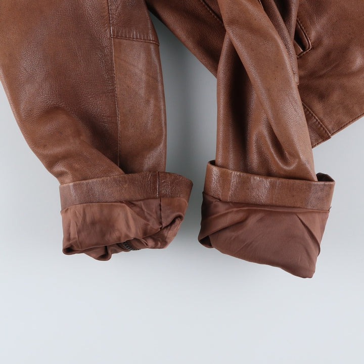 Kenneth Cole Swing Top Leather Blouson, Men's Size M genuine leather beige type brown Vintage Second Hand