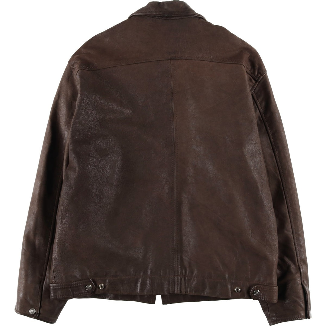 Heavy Swing Top Leather Blouson, Men's Size Medium, Vintage genuine leather brown type Vintage Second Hand