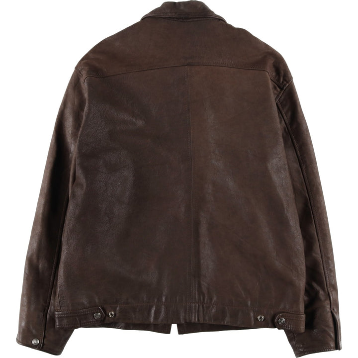 Heavy Swing Top Leather Blouson, Men's Size Medium, Vintage genuine leather brown type Vintage Second Hand