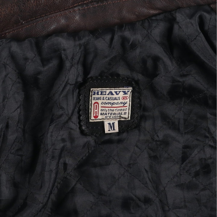 Heavy Swing Top Leather Blouson, Men's Size Medium, Vintage genuine leather brown type Vintage Second Hand