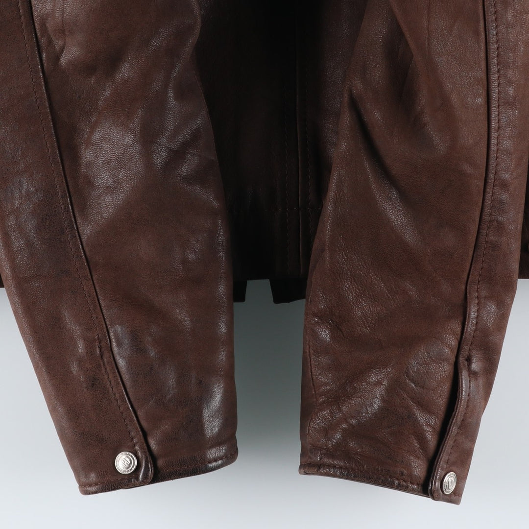 Heavy Swing Top Leather Blouson, Men's Size Medium, Vintage genuine leather brown type Vintage Second Hand