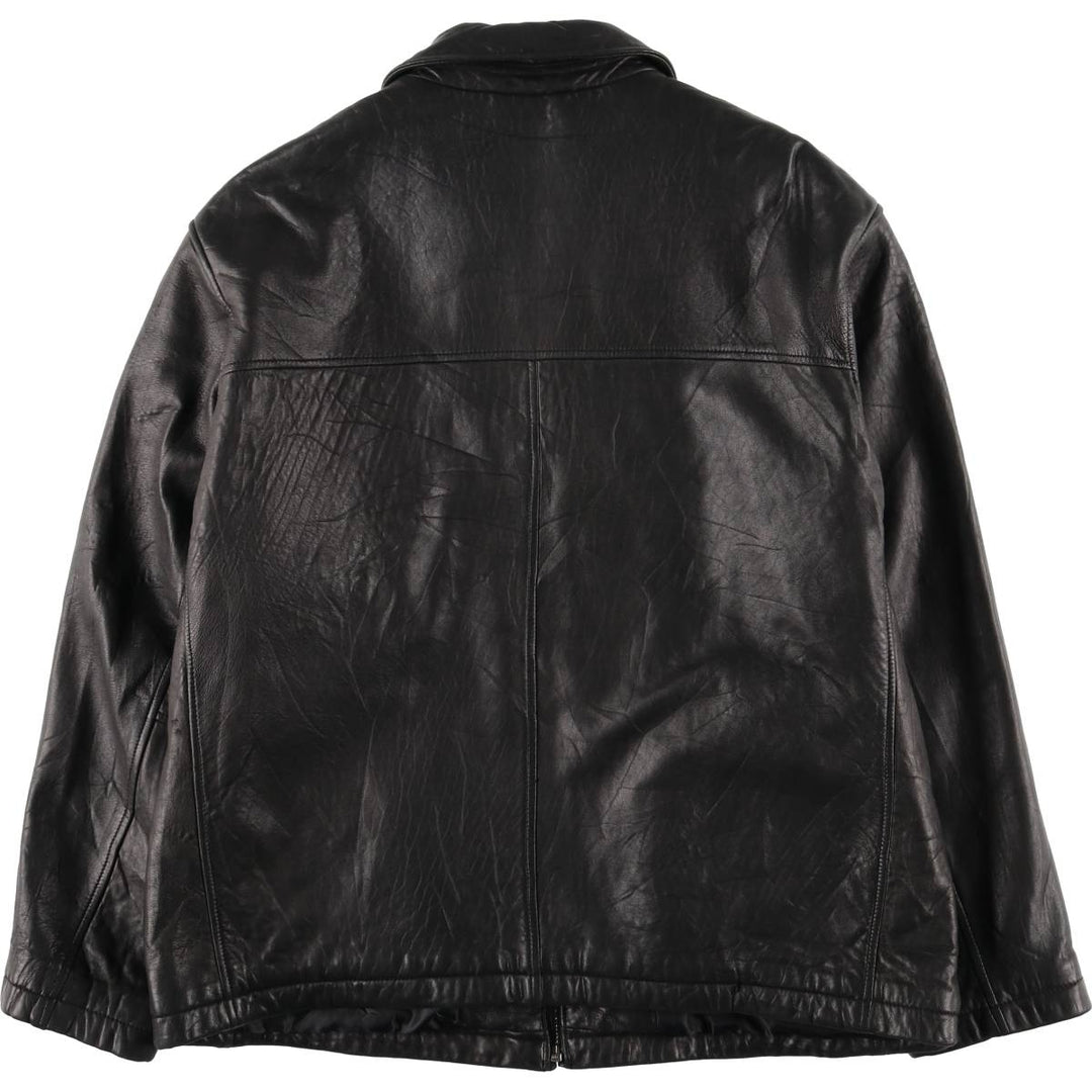 Dockers padded leather jacket, men's size XL Genuine Leather Lamb Leather black type Vintage Second Hand