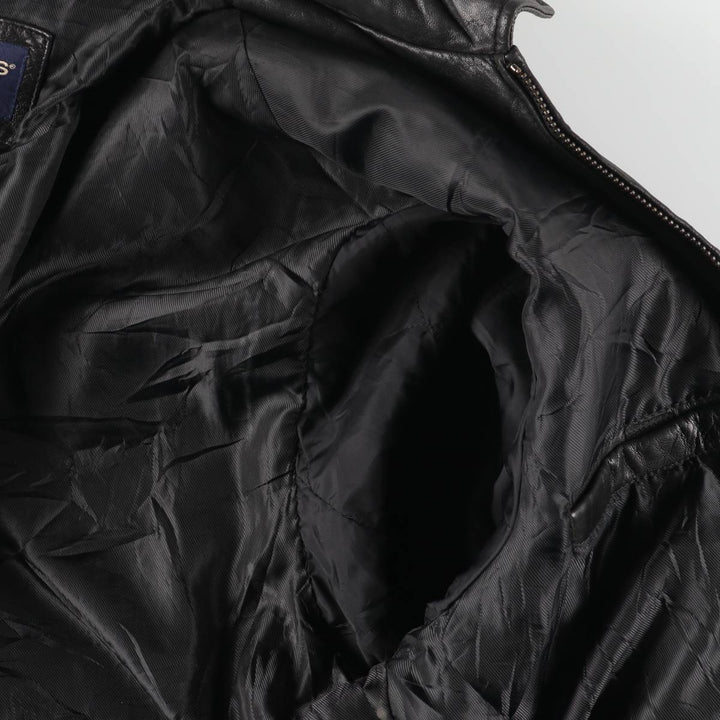 Dockers padded leather jacket, men's size XL Genuine Leather Lamb Leather black type Vintage Second Hand