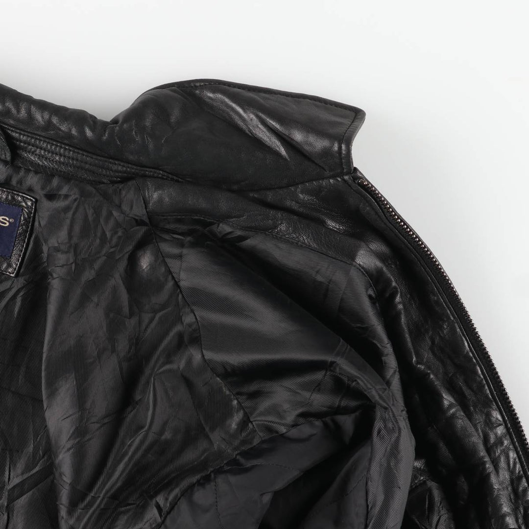 Dockers padded leather jacket, men's size XL Genuine Leather Lamb Leather black type Vintage Second Hand