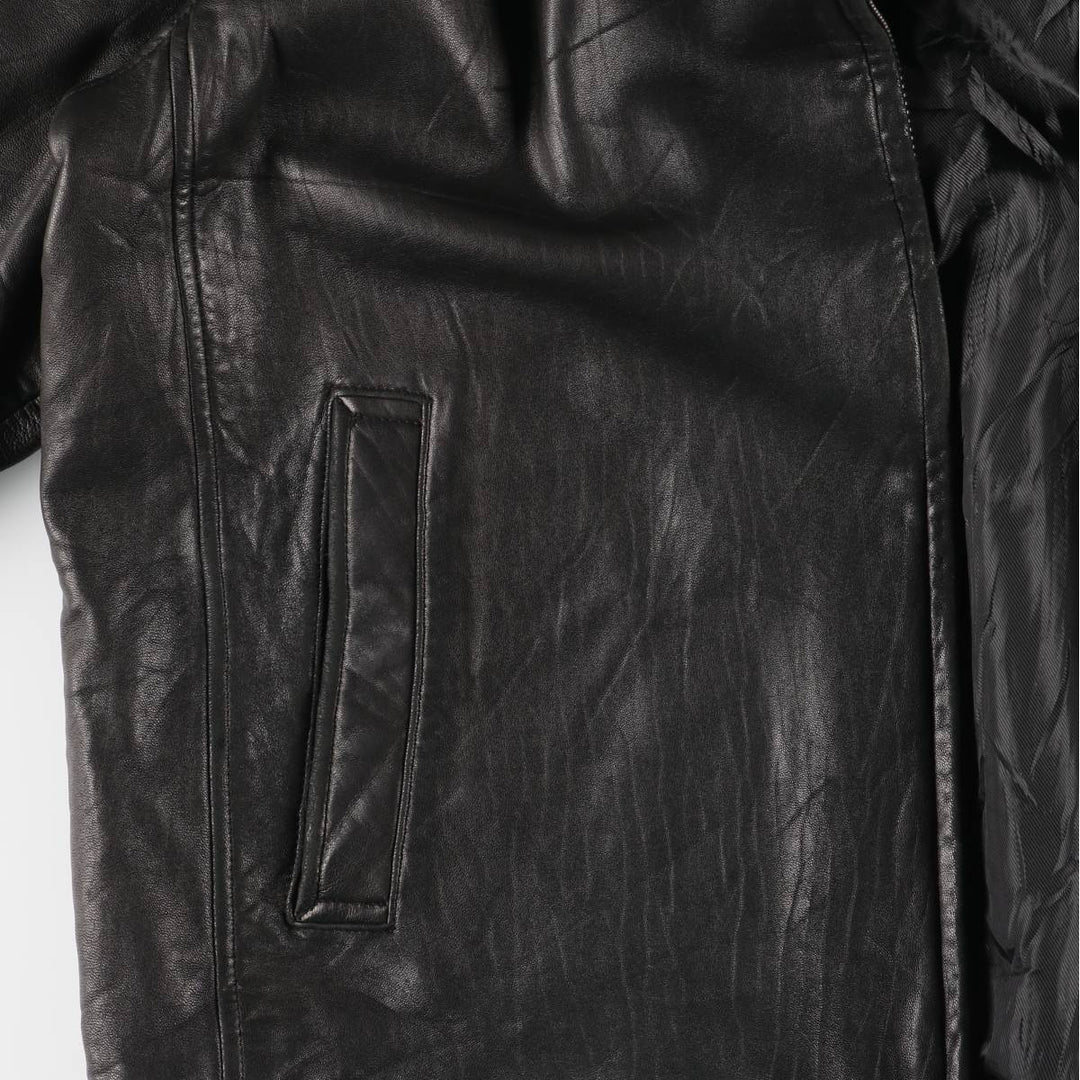 Dockers padded leather jacket, men's size XL Genuine Leather Lamb Leather black type Vintage Second Hand
