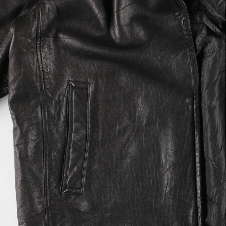 Dockers padded leather jacket, men's size XL Genuine Leather Lamb Leather black type Vintage Second Hand