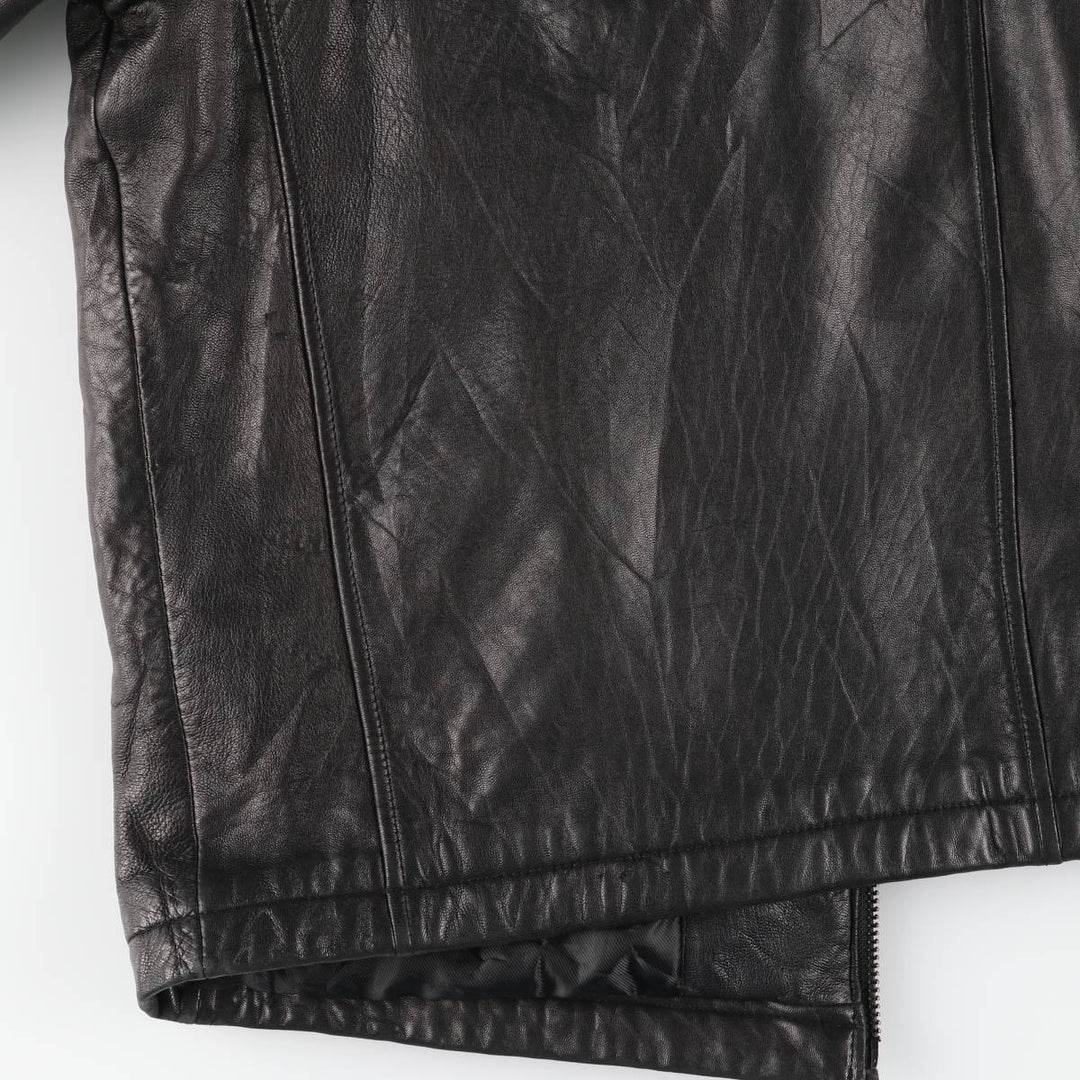 Dockers padded leather jacket, men's size XL Genuine Leather Lamb Leather black type Vintage Second Hand